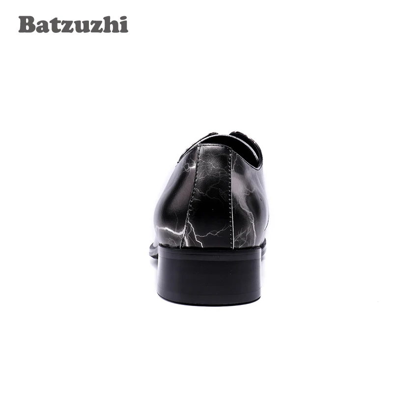 Batzuzhi 2020 Новый Мужская обувь остроконечный металлический носок черного цвета с