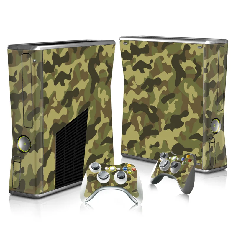 Виниловая защитная пленка Camo Skin Наклейка и 2 наклейки для геймпадов Чехлы для Xbox 360 Slim консоли