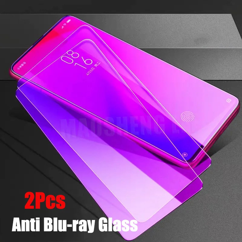 2Pcs Anti Blu-ray 2 шт./лот, закаленное стекло для Xiao mi Red mi K20 mi 9T Pro, защита экрана, анти-Blu-Ray стекло для Xiaomi mi 9 T, защитное стекло - Цвет: 2Pcs Anti Blu-ray
