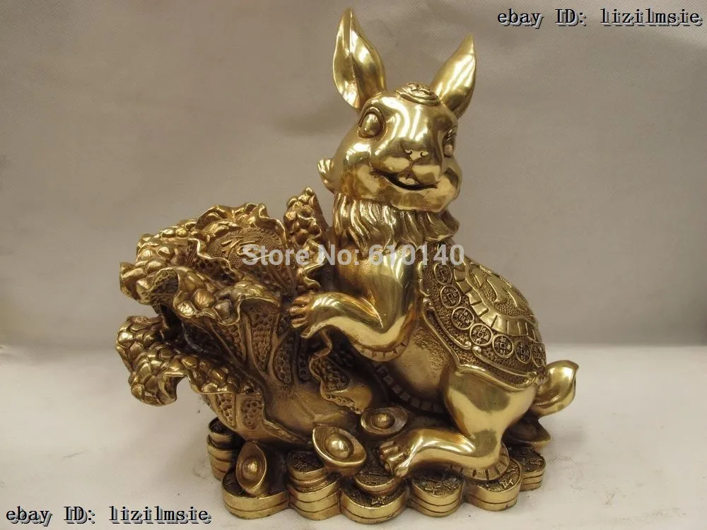 9 китайская медная Бронзовая статуя для богатства с юаньбао монетами зодиака