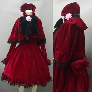 

Halloween Rozen Maiden Pure Ruby Cosplay Shinku Reddress Costume Custome