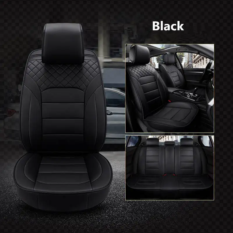 Black standard Новинка, чехлы для сидений автомобиля, четыре сезона, все, Зима, Лето, подушка, подушка, автомобиль, окруженный сидением, полный кожаный чехол для сидения - Название цвета: Black standard