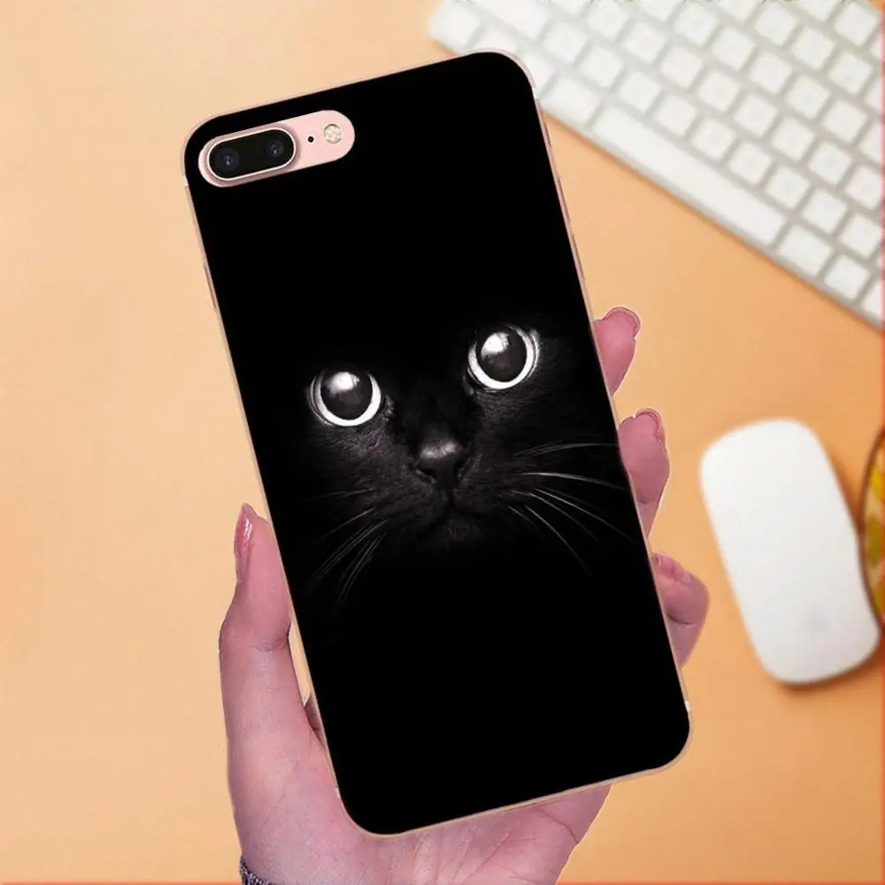 Kawaii Anime черный кошачий глаз классический лучше подходит для Apple iPhone 4 4S 5 5C 5S SE 6 6S 7 8