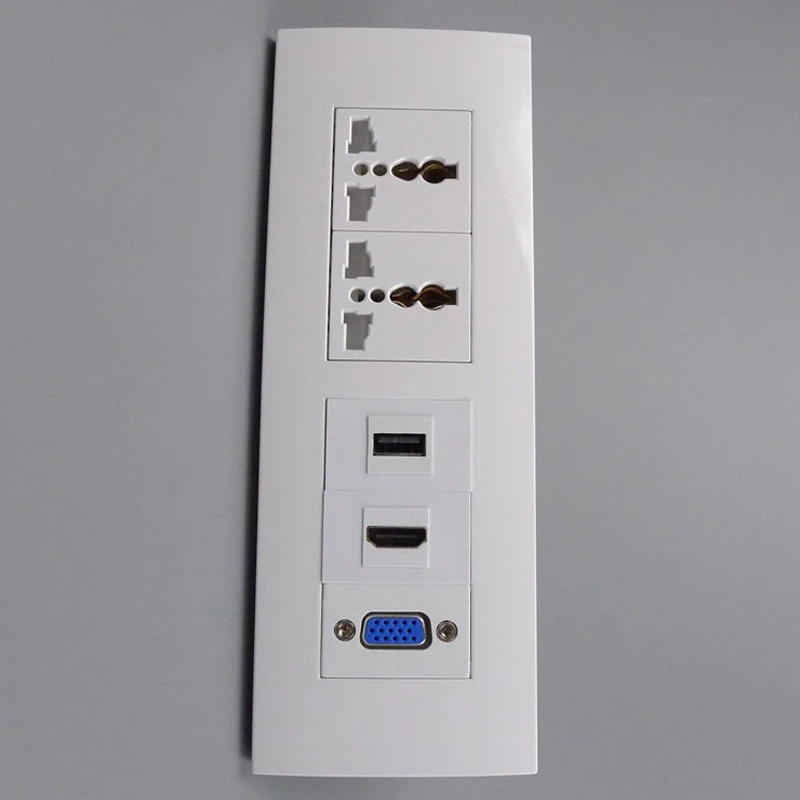 Универсальная настенная розетка VGA HDMI USB многофункциональная съемная