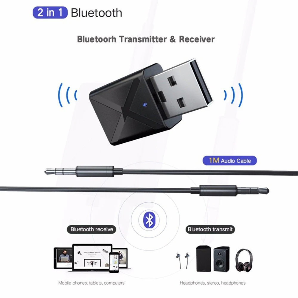 2 в 1 USB Bluetooth передатчик приемник беспроводной 3 5 мм Aux аудио адаптер для ТВ ПК