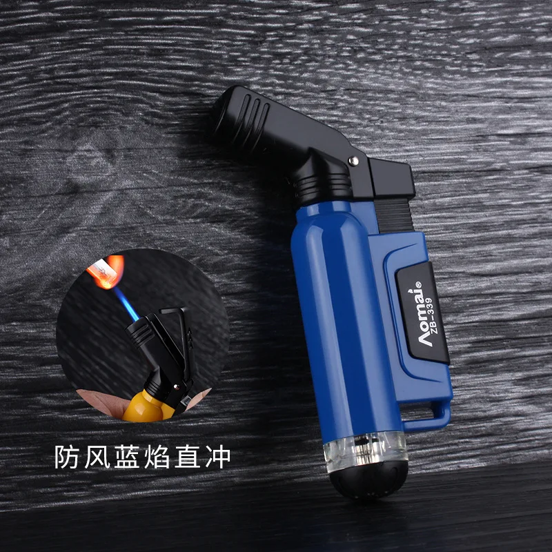 

Cheap Torch Cigarette Lighter Flame Cigar Jet Lighter Inflatable Butane Gas Spray Gun Lighter Smoking Gadgets for Men