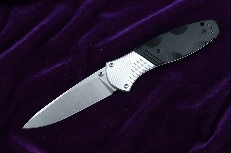 LEMIFSHE BM581 D2 лезвие алюминий G10 Ручка Складной Охота, кемпинг карманный Открытый выживания EDC инструмент ужин Тактический кухонный нож - Цвет: Stone wash blade