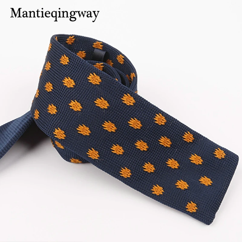 Mantieqingway классические Вязаные Галстуки для мужчин обтягивающие узкие галстуки