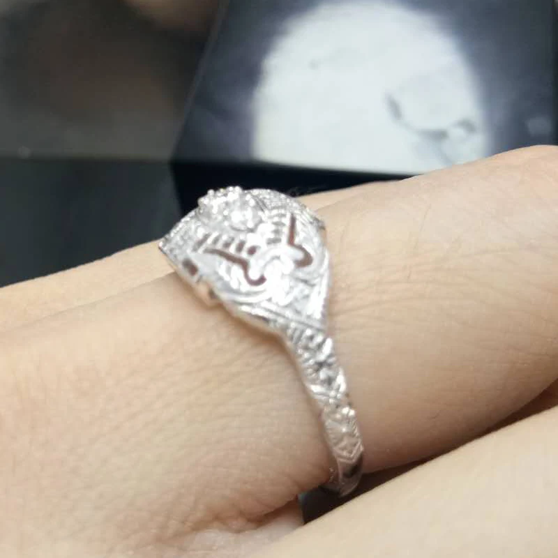 BAIHE Стерлинговое Серебро 925 0.18ct Сертифицированный круглый вырез безупречный натуральные Алмазы обручальные женские модные кольца