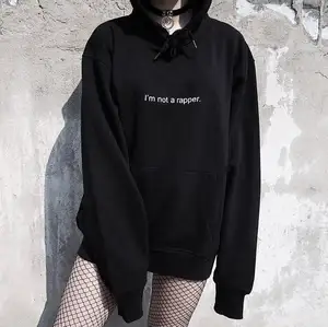 I'm Not a, реперские кепки толстовки Модные Повседневный пуловер Tumblr флис толстовка в стиле 90-х футболка с круглым вырезом для мужчин черного цвета с принтом в виде S-3XL
