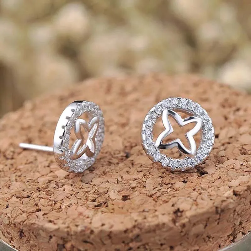 Серьги пусеты lucky wheel корейские серьги из серебра 925 пробы для женщин и девушек