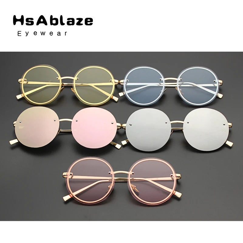 Hsablaze очки Новый 2017 круглый Солнцезащитные для женщин Для Защита от солнца Очки