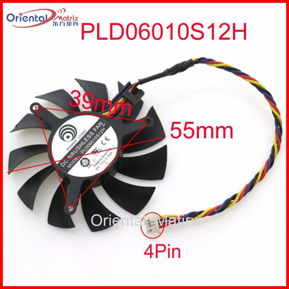 

DC BRUSHLESS FAN PLD06010S12H 12V 0.30A 55mm Graphics Card Cooling Fan 4Wire 4Pin