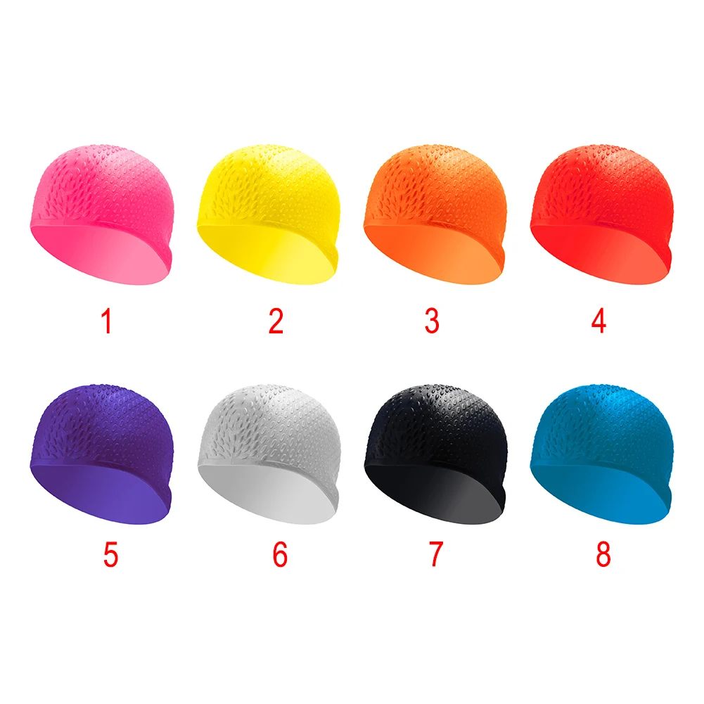Unisex Swimming Cap Water Drop Pattern Silicone Swim Waterproof Hat For Ladies Women Men Bathing | Спорт и развлечения