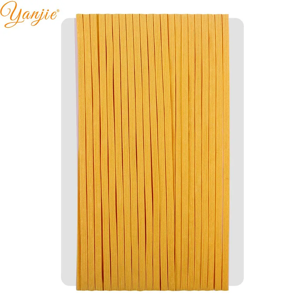 yellow 10 ярдов 1/"(3 мм) ширина обтягивающие эластичные для девочек Твердые эластичные повязки для волос Галстуки для детей DIY вечерние банты для волос аксессуары для волос - Цвет: yellow