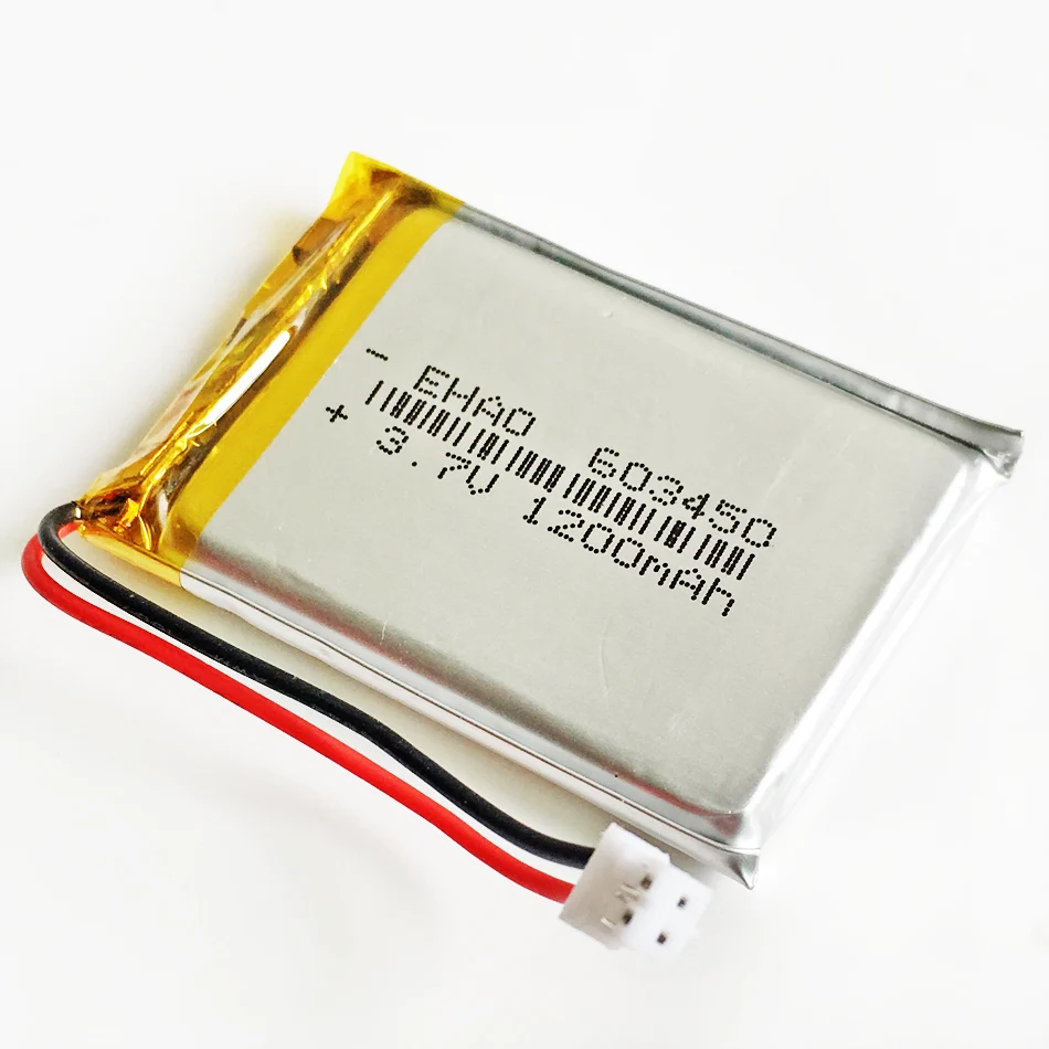 10 шт. 3,7 в 1200 мАч литий-полимерная LiPo аккумуляторная батарея JST PH 2,0 мм 2pin для gps DVD мобильных видео игр PAD электронные книги 603450