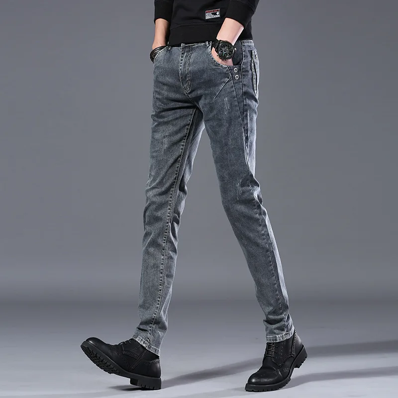 Мужские эластичные повседневные Прямые джинсы новинка 2021 ковбойские брюки