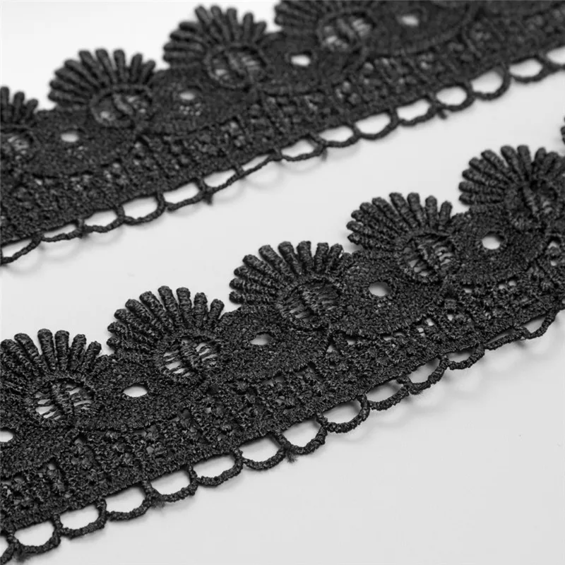 Новинка 2 ярда вышитая черная фотоаппликация кружевные планки лента сделай сам