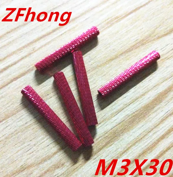 100 шт. алюминиевые красные анодированные прокладки m3x30|female spacers|red aluminium standoffaluminium