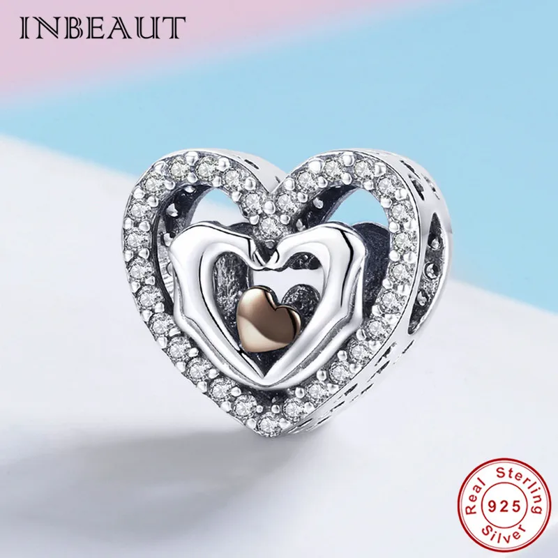 Шарм-бусина для браслета INBEAUT из серебра 100% пробы с белым кубическим цирконием