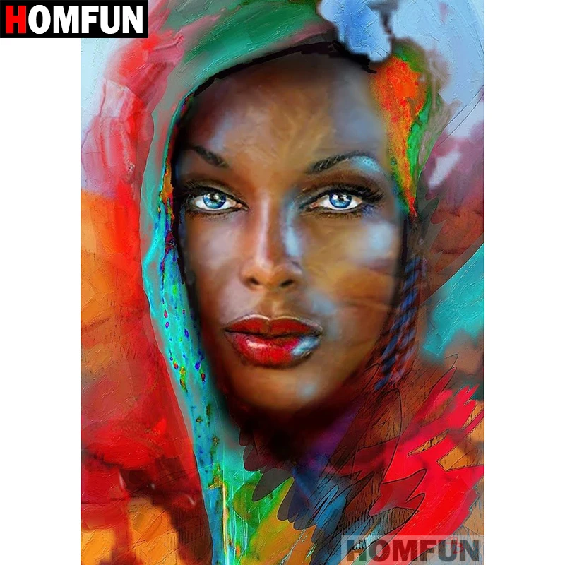 Алмазная живопись HOMFUN A07034 индейская женщина полноразмерная/круглая вышивка