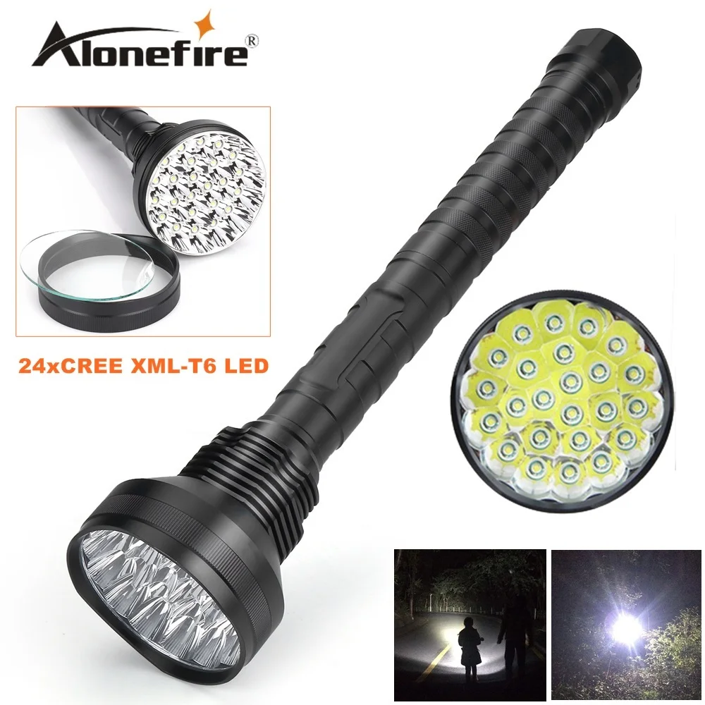 Alonefire HF24 CREE XML T6 24xT6 LED 38000лм Высокая мощность блики 24T6 светодиодный фонарик