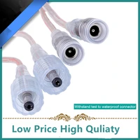 ip68 waterproof dc connector dc 5 5 x 2 1mm plug 2 pin power wires for single color led strip 1pairlot