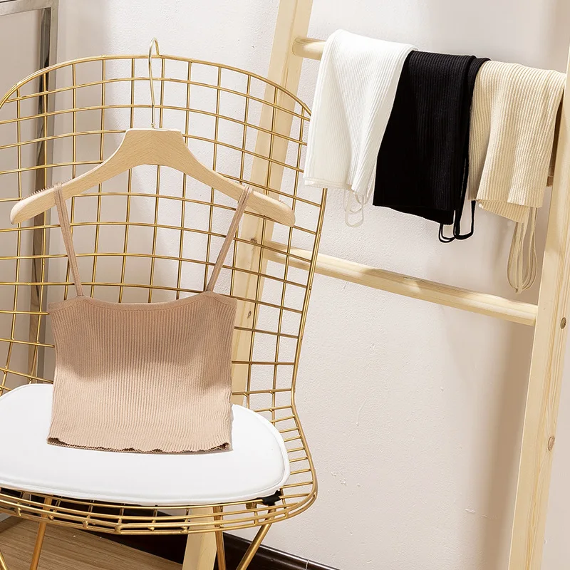 Женский трикотажный короткий топ летняя на тонких бретельках без рукавов|Топы| |