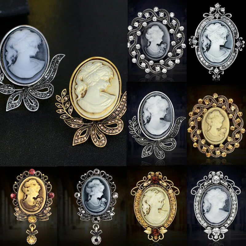 Женская Винтажная брошь на пуговицах с кристаллом серебристого и золотого цвета