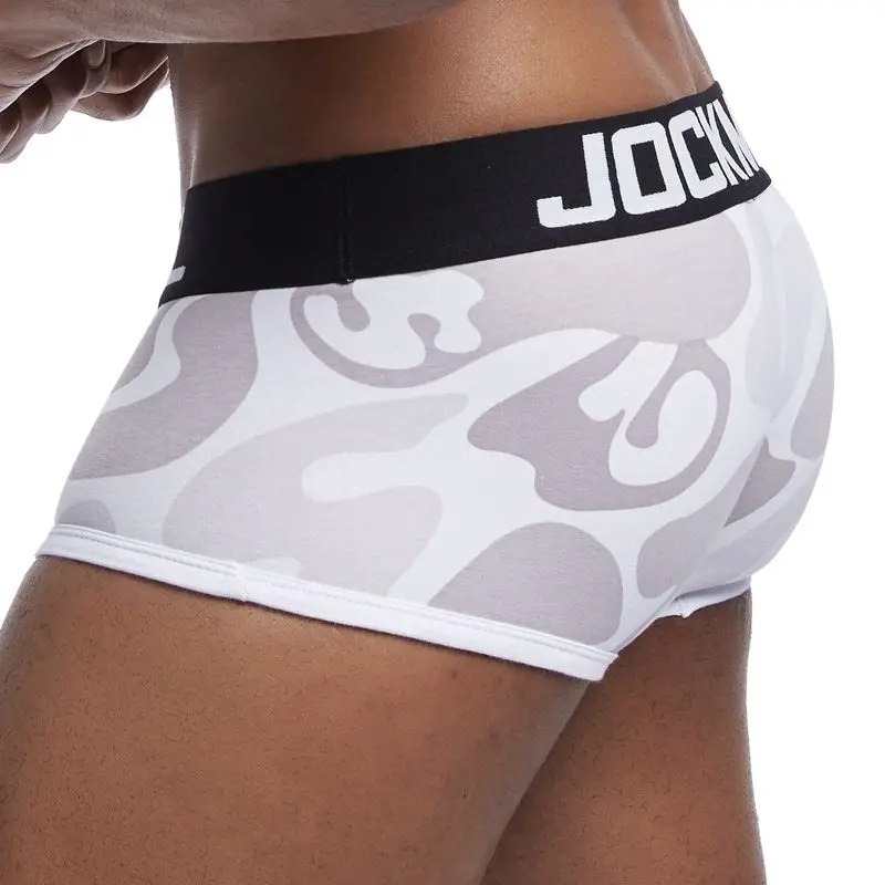 JOCKMAIL, Брендовые мужские трусы, дышащие боксеры, хлопковое Мужское нижнее белье, u-образный выпуклый мешочек, сексуальные трусы с принтом листьев, домашняя одежда, шорты