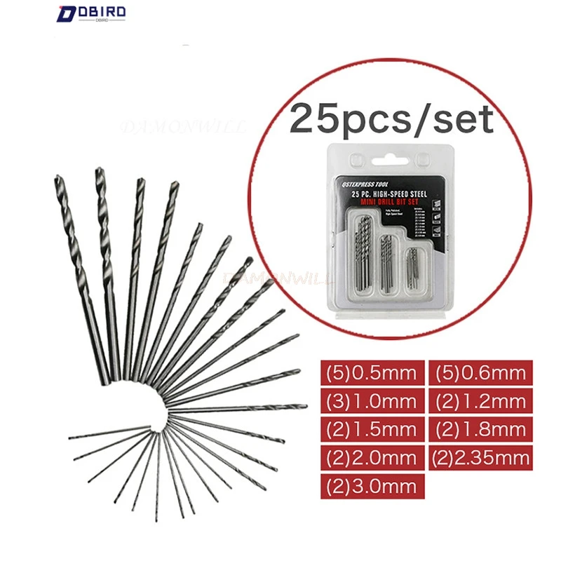 

10pcs/25pcs High Quality Circular straight handle Twist Drill Bit High Speed Steel Titanium Plating Bit