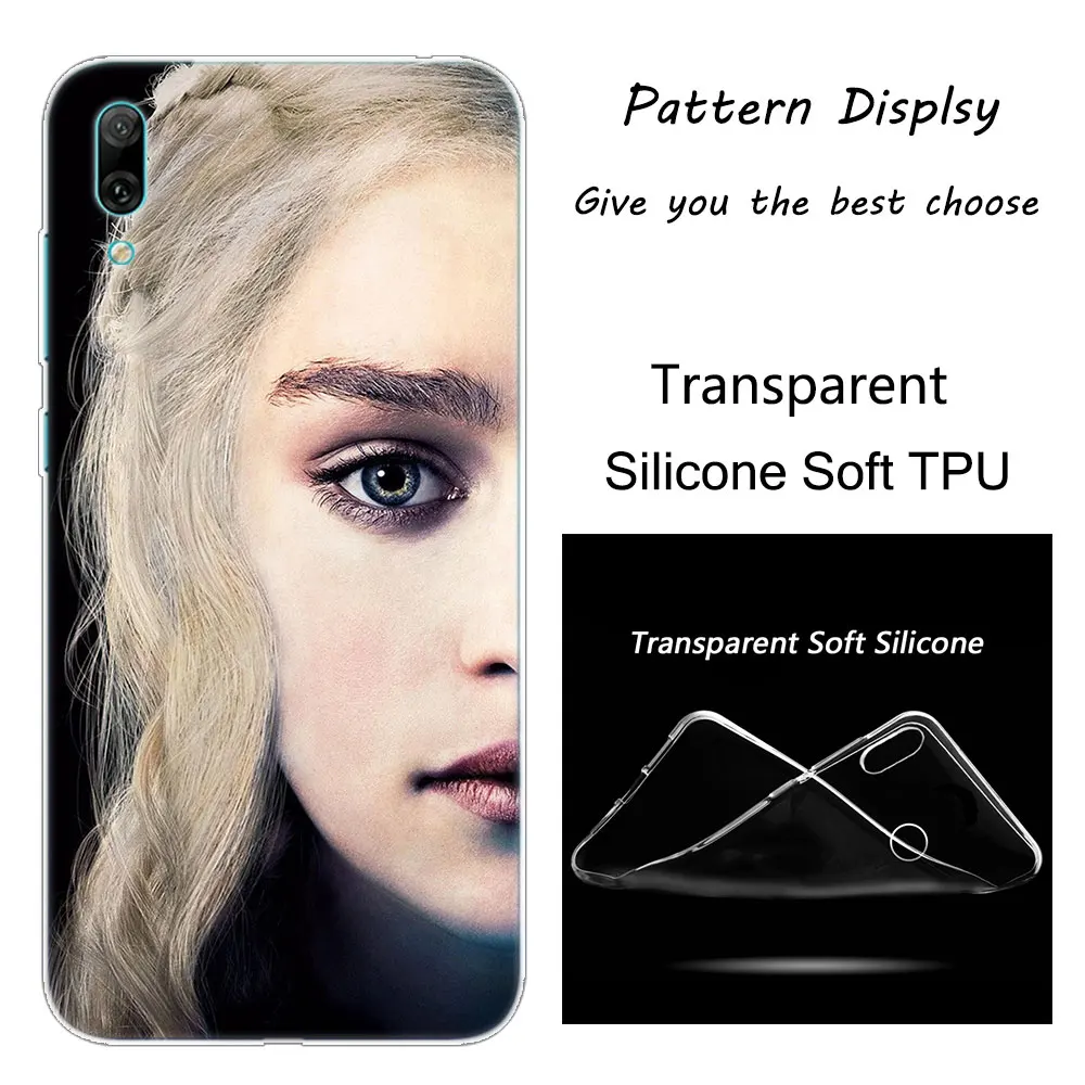 Горячая Распродажа силиконовый чехол для телефона daeneris Targaryen Game of Throne для huawei mate 10 20 Lite Pro Enjoy 9S Y9 Y7 Y6 Y5 Pro