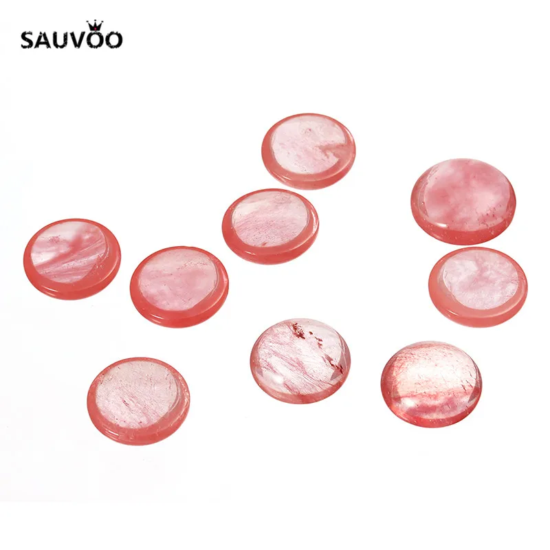 SAUVOO 20 шт./лот арбузный Кристалл купол натуральный камень Кабошон бусины подходят