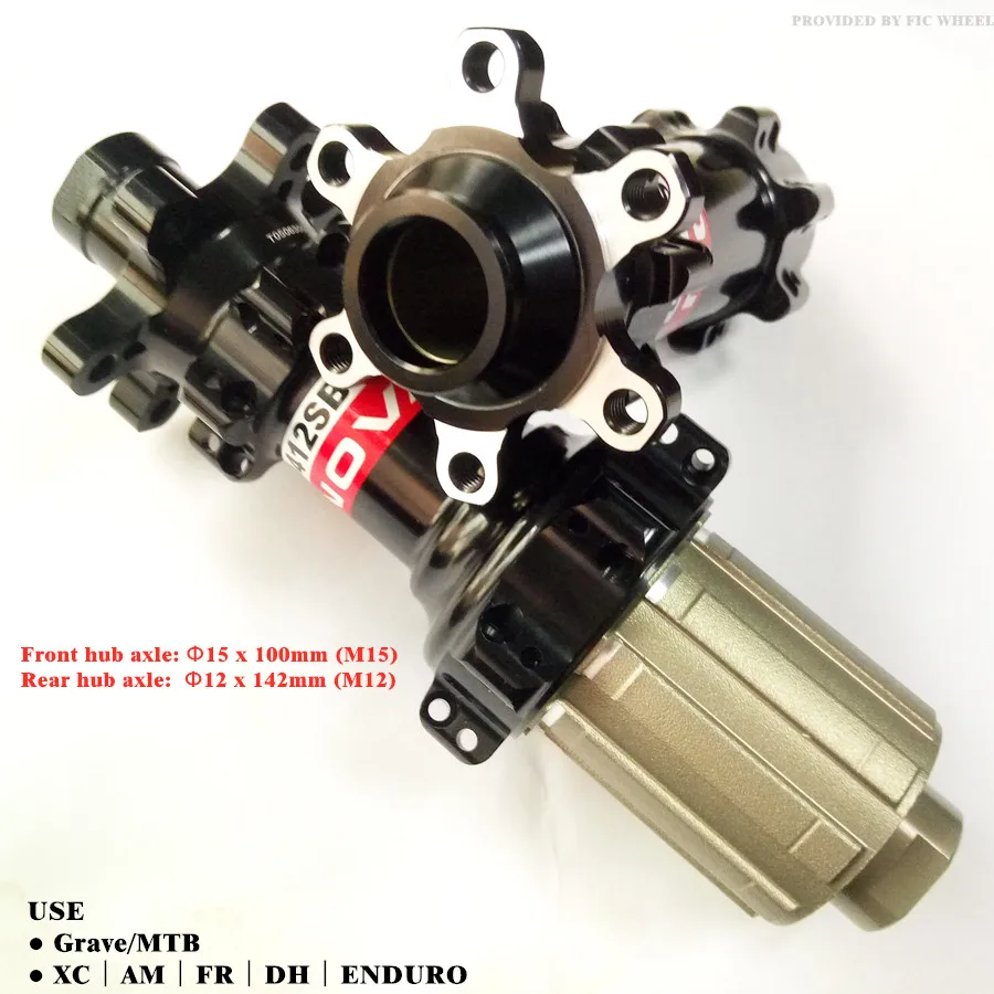 330g Novatec D411SB D412SB hub Black QR thru axle M12 142 мм 6 болтов Центральный замок 24h 28h дорожный диск MTB