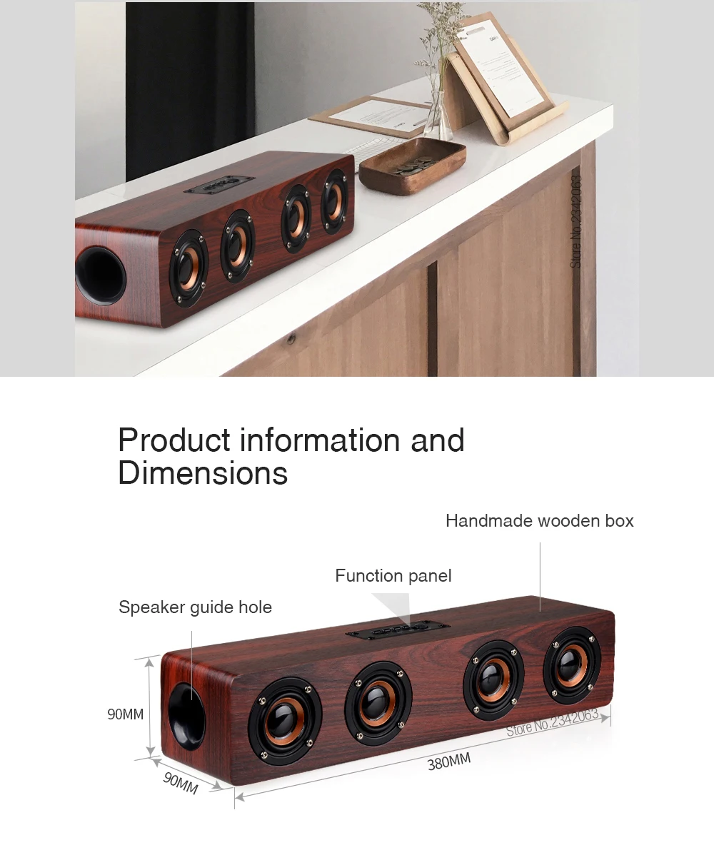 SITU дизайн Bluetooth динамик 4 HiFi динамик s TF карта AUX сабвуфер Портативный динамик для ТВ домашнего кинотеатра деревянная звуковая панель