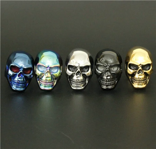 Очаровательное кольцо с красочным черепом большое огромное Призрак Череп 316L из