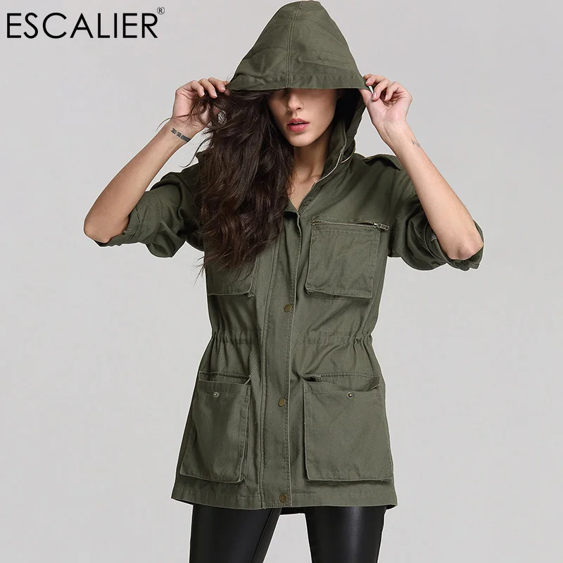 Женский Анорак на молнии с длинным рукавом и капюшоном|cotton trench coat|trench coatcoat coat |