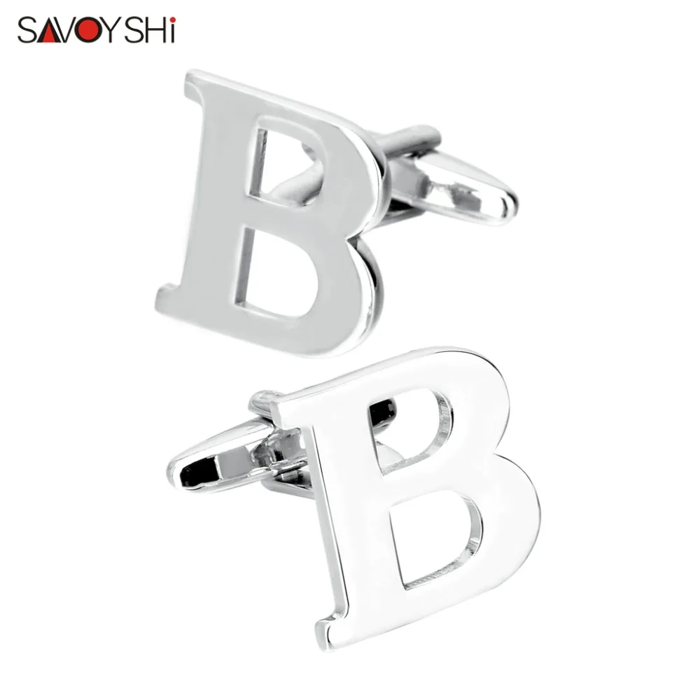 

SAVOYSHI Fashion Silver-color 26 Letters Cufflinks for Mens Shirt Accessories High Quality Cufflinks Retail&Wholesale Jewerly