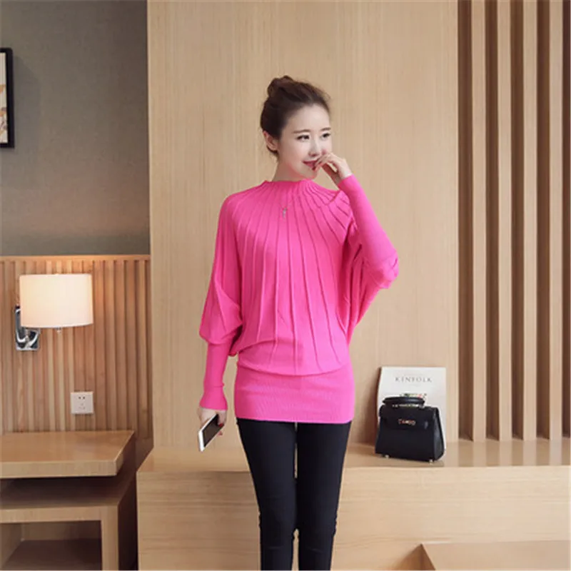 Sweater women clothes 2018 Fashion Autumn Winter Women Knitted Sweaters and Pullovers Batwing Sleeve Long Knitwear Femme ZY4250 | Женская