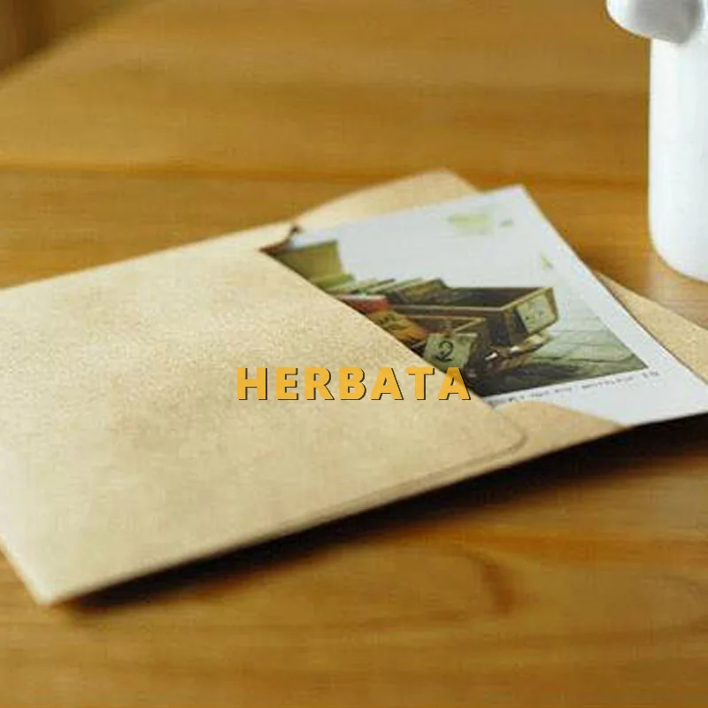 HERBATA 10 шт./лот, Винтажный крафт-бумажный конверт, свадебный подарок, конверты 165*11 мм, школьные и офисные канцелярские принадлежности