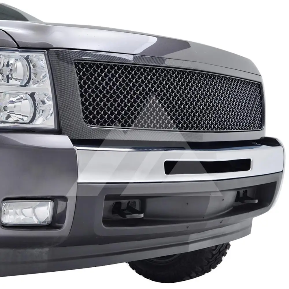 Для 2007 2008 2009 2010 2011 2012 2013 Chevrolet Silverado 1500 ABS сетка из углеродного волокна упакованная решетка