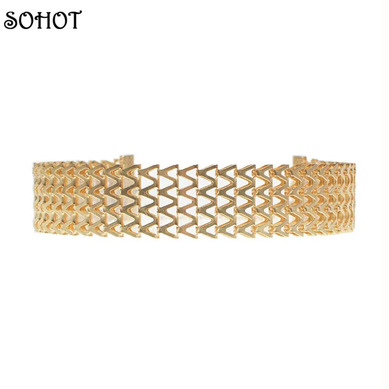 SOHOT новый дизайн ювелирные изделия в стиле панк блестки широкая сетка колье