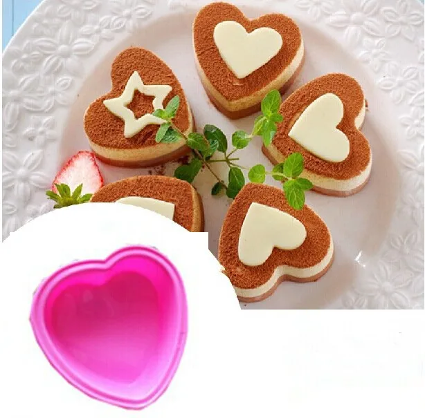 4 дюймов пищевого силикона торт фондант формы форме сердца шоколадное мороженое