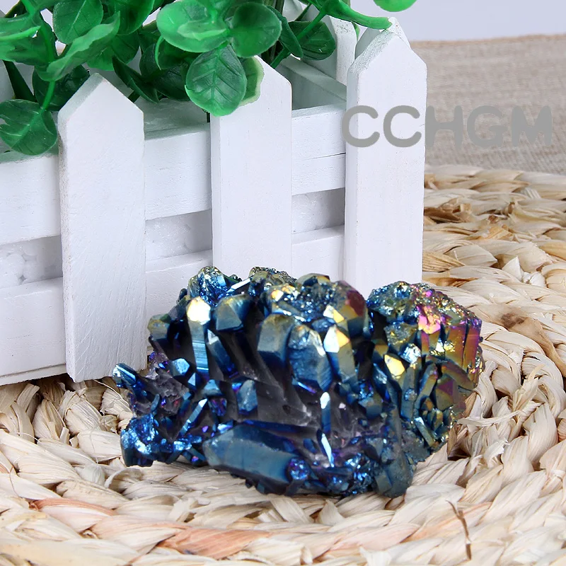 

100g Natural Titanium Quartz Point Crystal Cluster Drusy Geode Healing Natural Gem Stones Minerals Home pendants Necklaces Decor