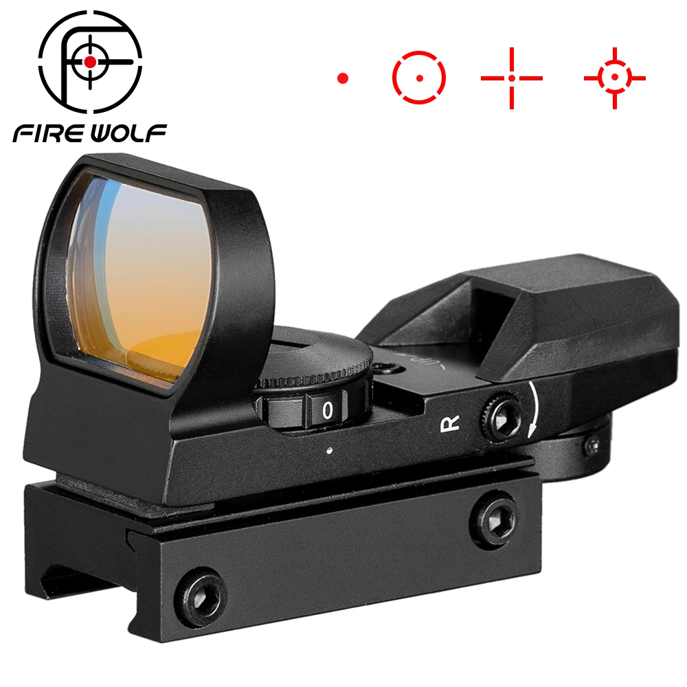 FIRE WOLF 1x22x33 мм Мульти 4 Сетка Электро Красный точка зрения прицел с креплением для 20 мм рельс
