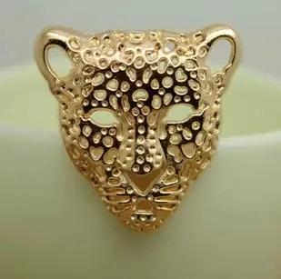 Модные 100 компл./лот 35*35 мм из розового золота с головой леопарда в стиле панк-рок