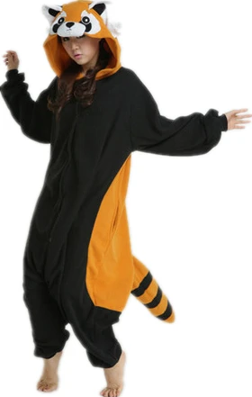 Для детей взрослых одна деталь костюмы аниме Кун енота косплэй пижамы унисекс