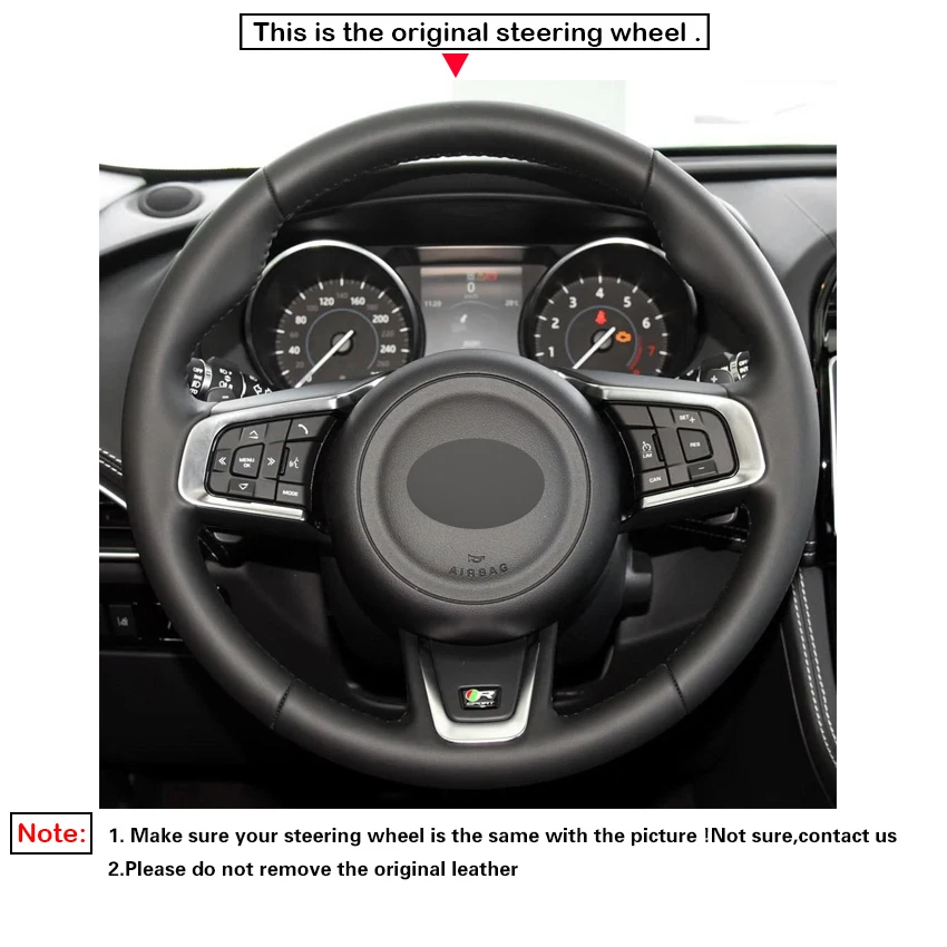 LQTENLEO красный из натуральной кожи DIY автомобиля Руль Обложка для Jaguar XEL XFL- XE- XF- F-PACE E-PACE