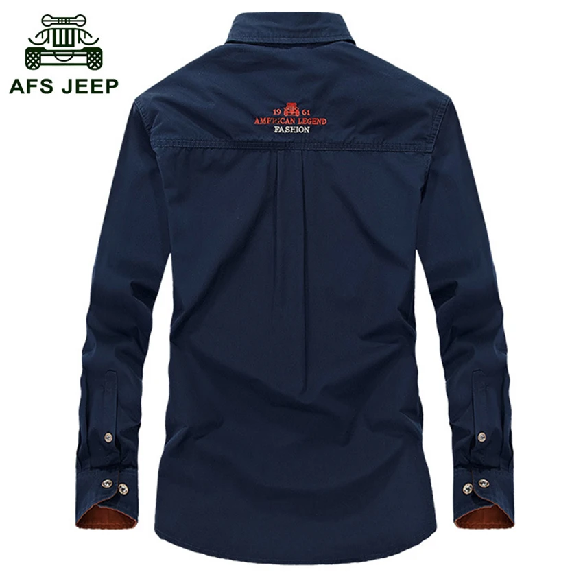 Afs Jeep Военная рубашка с длинным рукавом для мужчин размера плюс брендовая одежда весна осень размера плюс 5XL деловая Повседневная рубашка