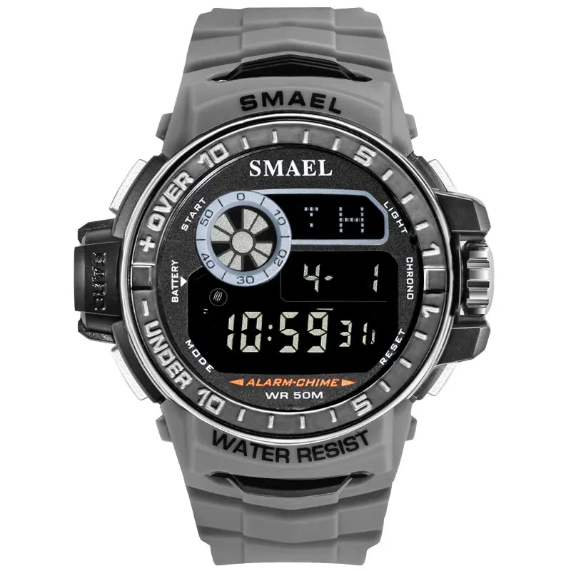 SMAEL, мужские цифровые наручные часы, Led дисплей, мужские часы, автоматические механические мужские часы, водонепроницаемые, 1626b, роскошные часы для мужчин, Millitary - Цвет: Gray